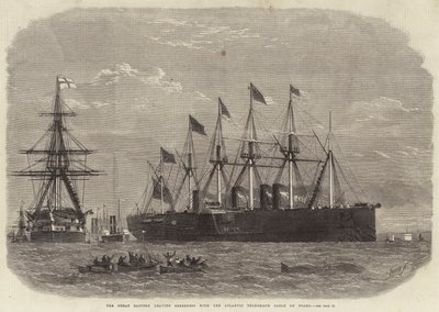 Le Great Eastern quittant Sheerness avec le câble télégraphique atlantique à bord - Edwin Weedon